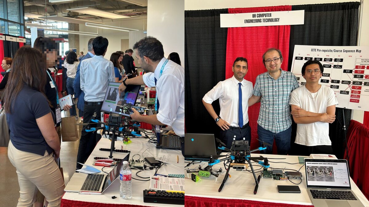 The NAIL Lab booth with drones and robots at the Fort Bend Chamber Technology Expo.